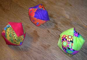 Example of what the finished juggling balls look like